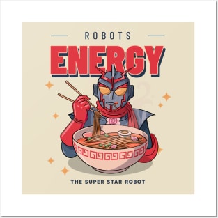 The Super Star Robot Eating Ramen Posters and Art